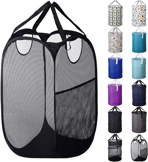 BAGAIL Set of 7 Honeycomb Mesh Laundry Bags+77L Mesh Pop up Laundry Hamper