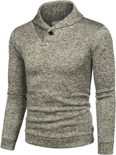 Men's Collared Fall Soft Sweater Thermal Knitted Modern Warm Sweatshirt
