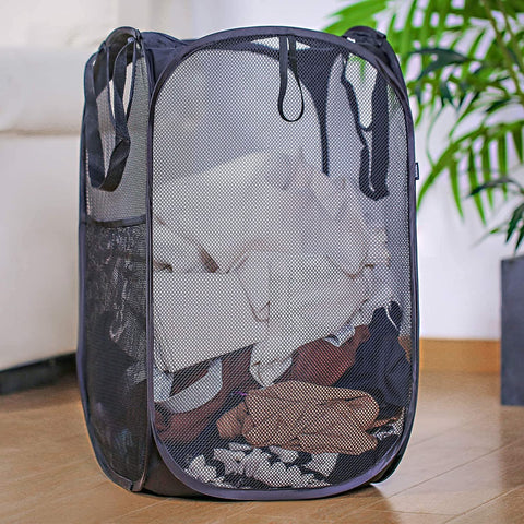 BAGAIL Set of 7 Honeycomb Mesh Laundry Bags+77L Mesh Pop up Laundry Hamper
