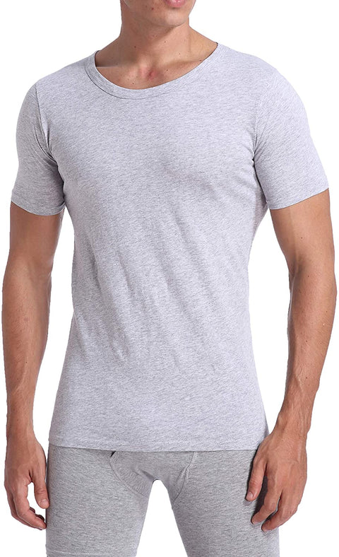 Men's 3-Pack Undershirts Cotton Spandex Stretchy Comfy Crew Neck T-Shirts