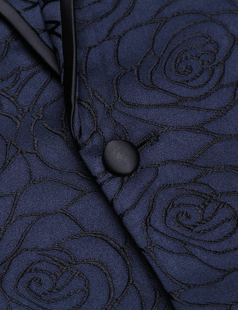 Men's Floral Suit Jacket Embroidered Wedding Blazer Party Dinner Tuxedo
