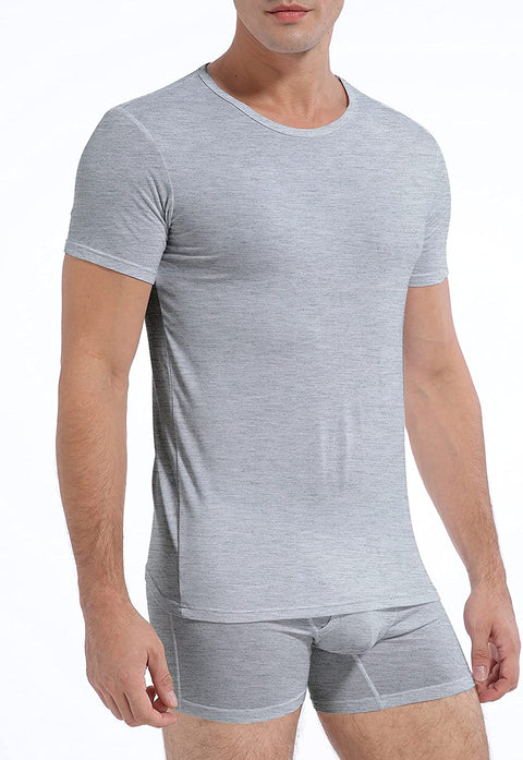Men's 3-Pack Undershirts Bamboo Rayon Ultra Soft Comfy Crew Neck T-Shirts