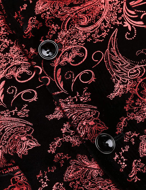 Men Luxury Paisley Floral Suit Jacket Blazer Wedding Prom Party Tuxedo