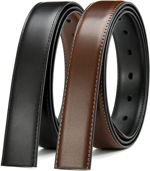 CHAOREN Leather Belt Strap Without Buckle, Reversible Belt Replacement 1-1/8", 1-3/8" Wide
