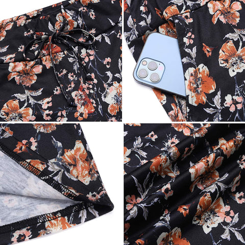 Pajama Pants for Women High Waist Yoga Pants Drawstring Palazzo Lounge Pants Wide Leg Sleep Bottoms S-XXL