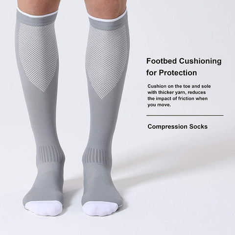 CelerSport 3 Pairs Compression Socks for Men and Women 20-30 mmHg Running Support Socks