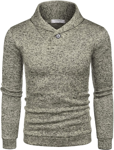 Men's Collared Fall Soft Sweater Thermal Knitted Modern Warm Sweatshirt