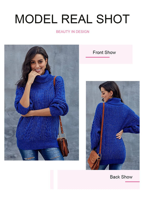 Vollonce Women's Cable Knit Jumper Chunky