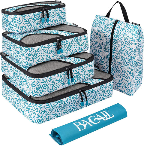 BAGAIL 6 Set Packing Cubes+3 Ultralight Zipper Pouch