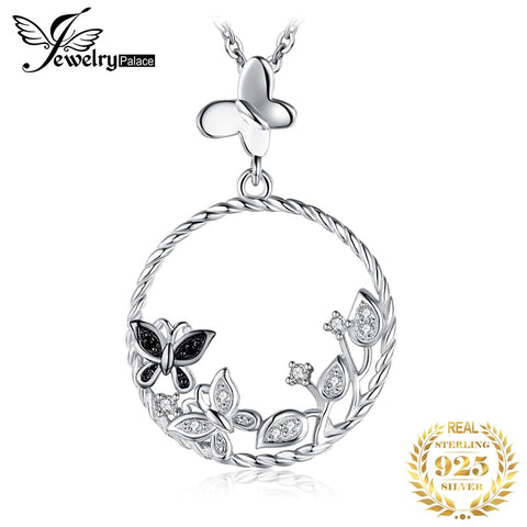 Butterfly Flower Natural Spinel Pendant Necklace