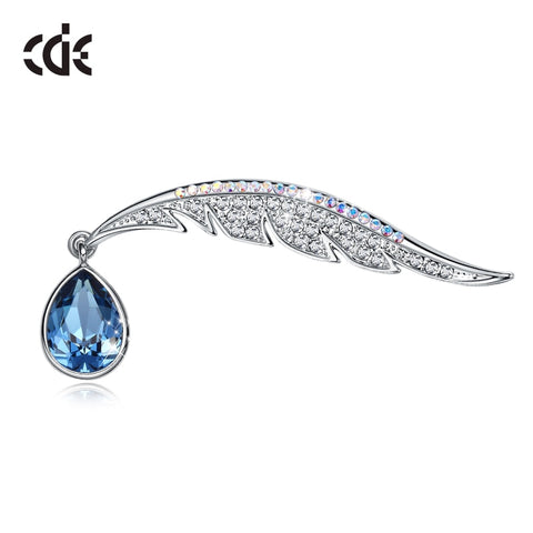 Fashion Rhinestone Feather Brooches