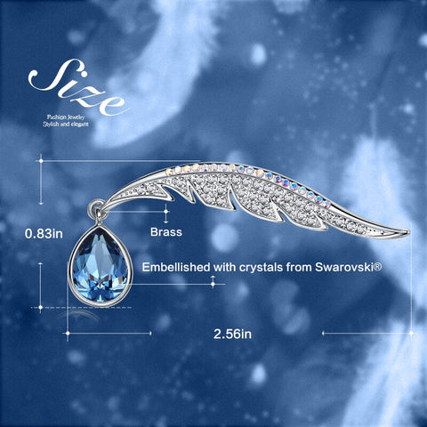 Fashion Rhinestone Feather Brooches