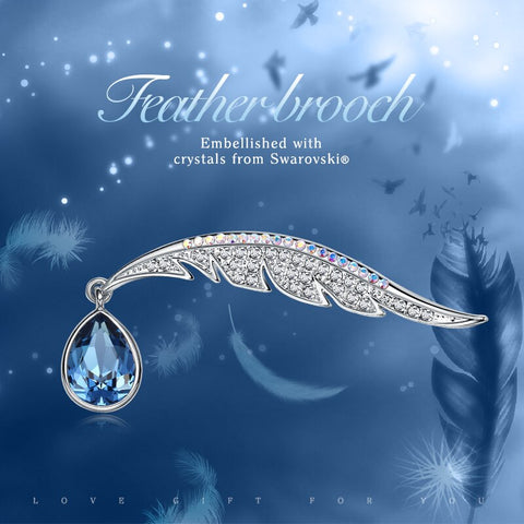 Fashion Rhinestone Feather Brooches