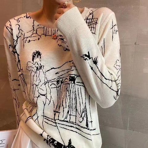 Fine Imitation Wool Knitted T-Shirt Women's Short-Sleeved