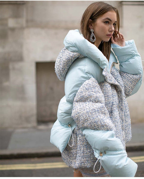 Spot Fit Cold Weather Winter Women's Fluffy Woolen Down Coat