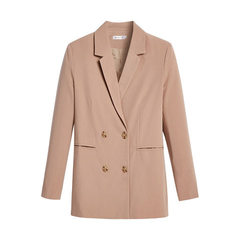 2022 New Autumn Winter Women's Pant Suit Double Breasted Notched Blazer Jacket