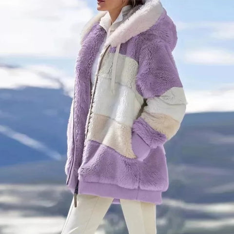 5XL Plus Size Women's Winter Coat Oversized Fashion Casual Stitching Plaid Clothes