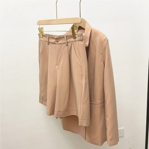 2022 New Autumn Winter Women's Pant Suit Double Breasted Notched Blazer Jacket