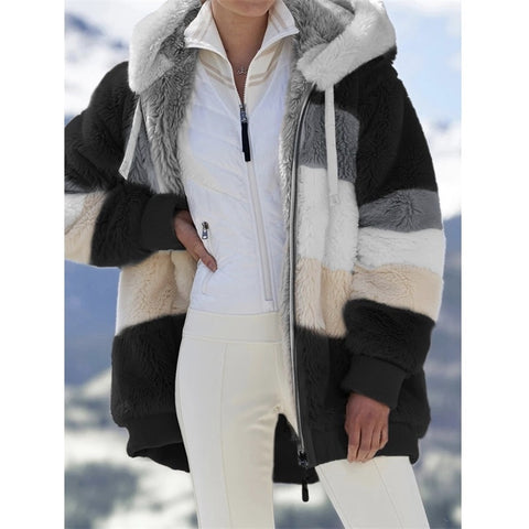 5XL Plus Size Women's Winter Coat Oversized Fashion Casual Stitching Plaid Clothes
