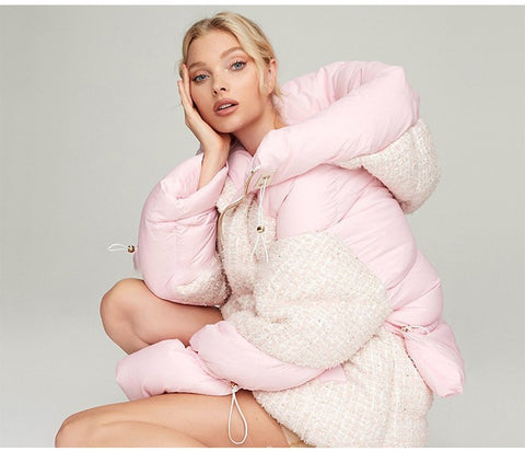 Spot Fit Cold Weather Winter Women's Fluffy Woolen Down Coat
