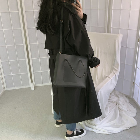 Chic rench Coat Casual Women's Long Outerwear Loose Overcoat Autumn Winter Fashion