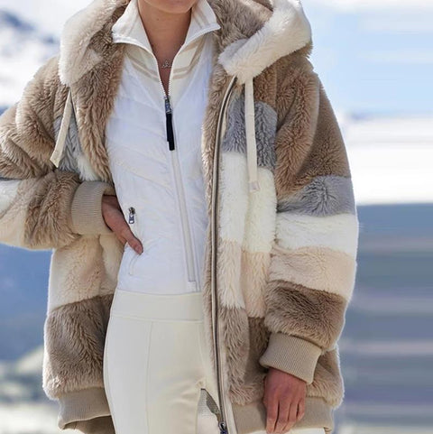 5XL Plus Size Women's Winter Coat Oversized Fashion Casual Stitching Plaid Clothes