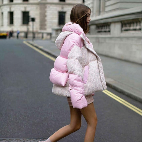 Spot Fit Cold Weather Winter Women's Fluffy Woolen Down Coat