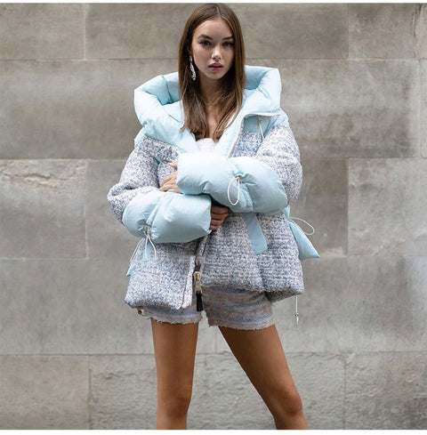 Spot Fit Cold Weather Winter Women's Fluffy Woolen Down Coat