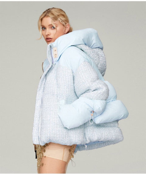 Spot Fit Cold Weather Winter Women's Fluffy Woolen Down Coat