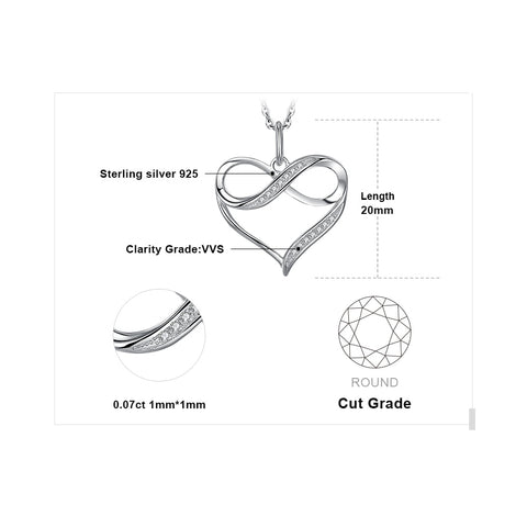 Love Heart Silver Pendant Necklace
