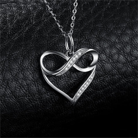 Love Heart Silver Pendant Necklace