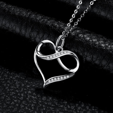 Love Heart Silver Pendant Necklace