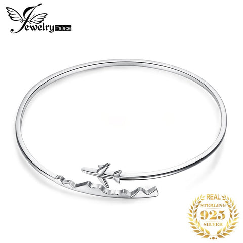 Airplane 925 Sterling Silver Bangles