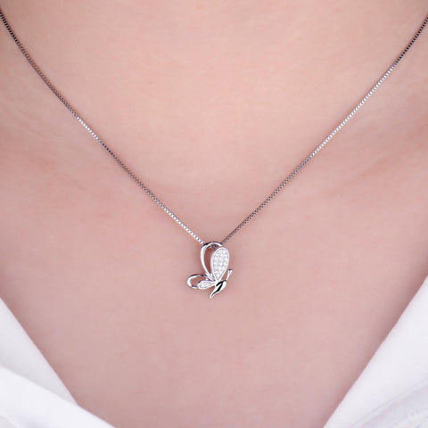 Butterfly Silver Pendant Necklace