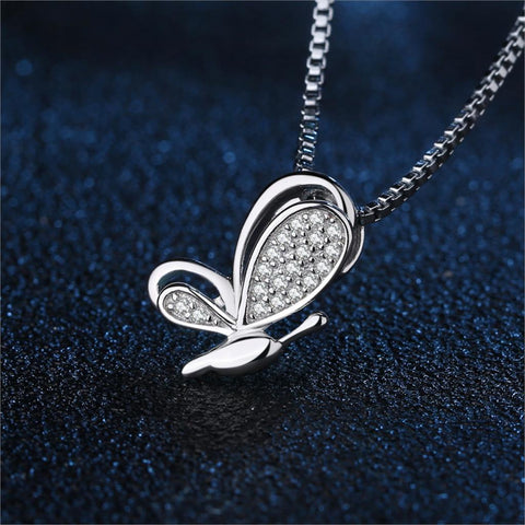 Butterfly Silver Pendant Necklace