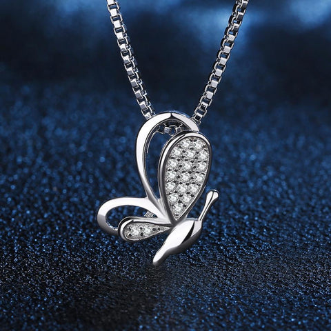 Butterfly Silver Pendant Necklace
