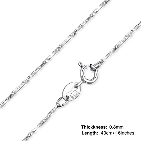925 Sterling Silver Necklace Ingot Twisted Trace