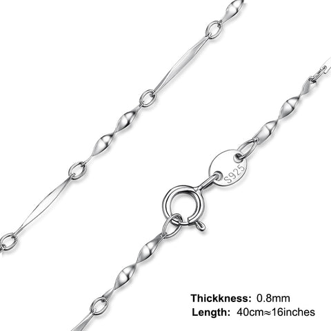 925 Sterling Silver Necklace Ingot Twisted Trace