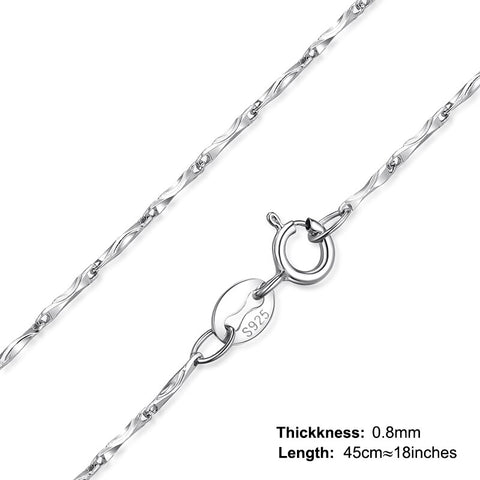 925 Sterling Silver Necklace Ingot Twisted Trace