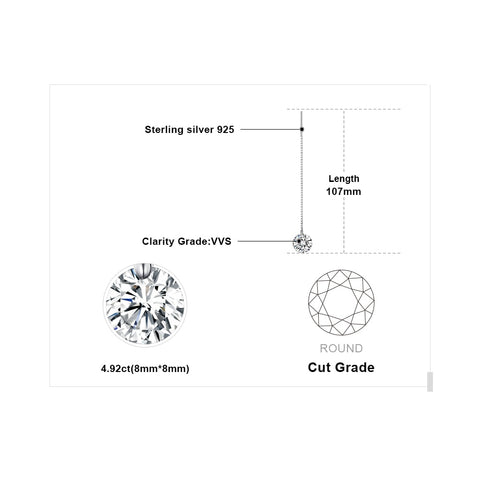 925 Sterling Silver Cubic Zirconia Long Drop Earrings