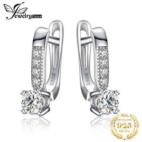 Cubic Zirconia Clip Earrings 925 Silver Earrings