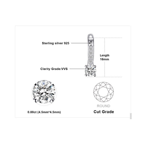 Cubic Zirconia Clip Earrings 925 Silver Earrings