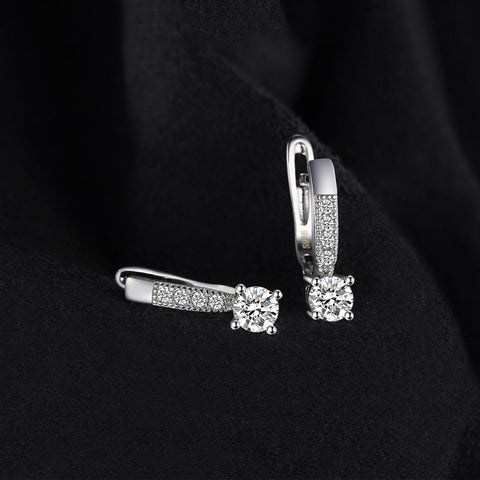 Cubic Zirconia Clip Earrings 925 Silver Earrings
