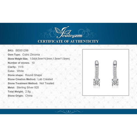 Cubic Zirconia Clip Earrings 925 Silver Earrings