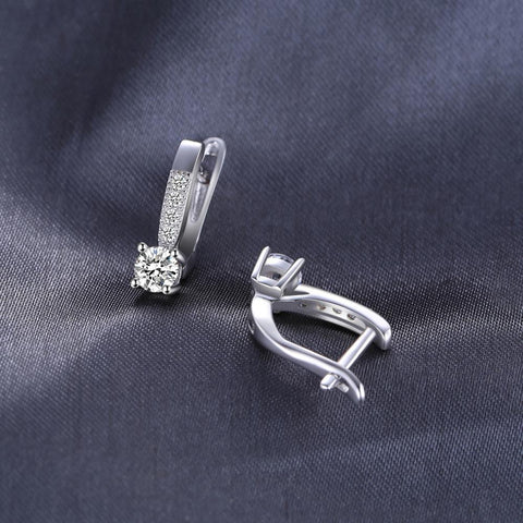Cubic Zirconia Clip Earrings 925 Silver Earrings