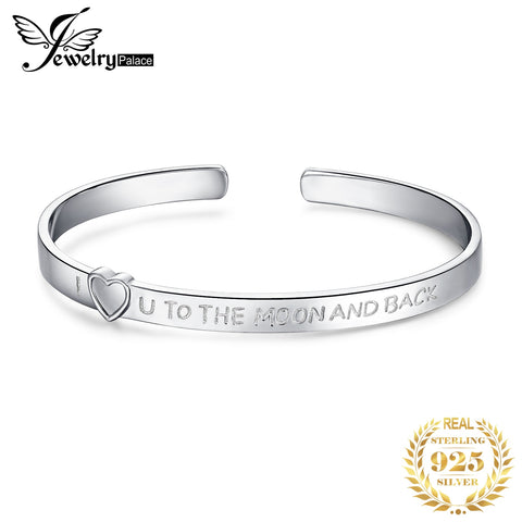 Moon Back 925 Sterling Silver Cuff