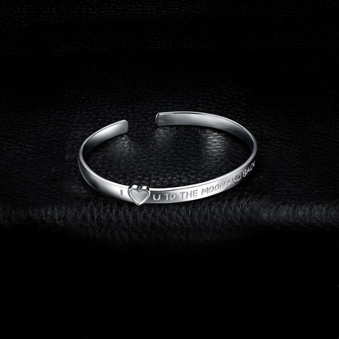 Moon Back 925 Sterling Silver Cuff