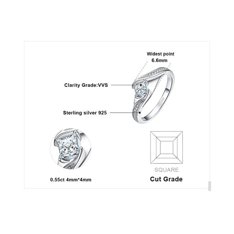 Engagement Ring 925 Sterling Silver