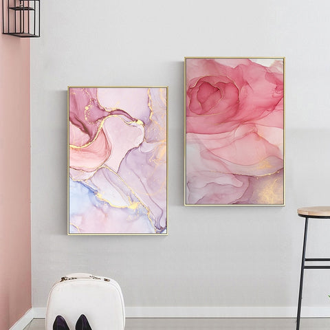 Nordic Purple Pink Canvas Painting