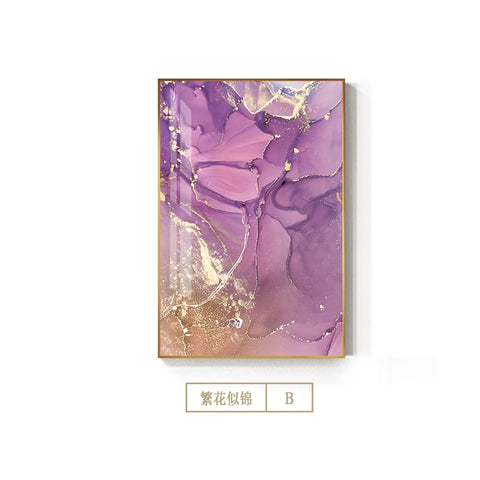 Nordic Purple Pink Canvas Painting